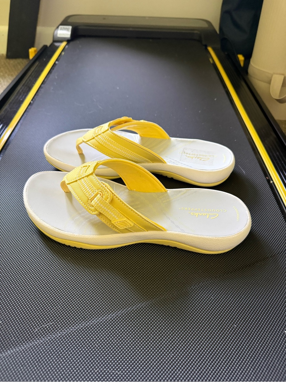 Clarks Yellow Casual Thong Sandals